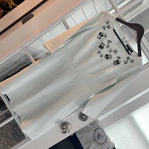 Like new Banana Republic mint/pale green a-line dress with black bead detail - Picture 1 of 6